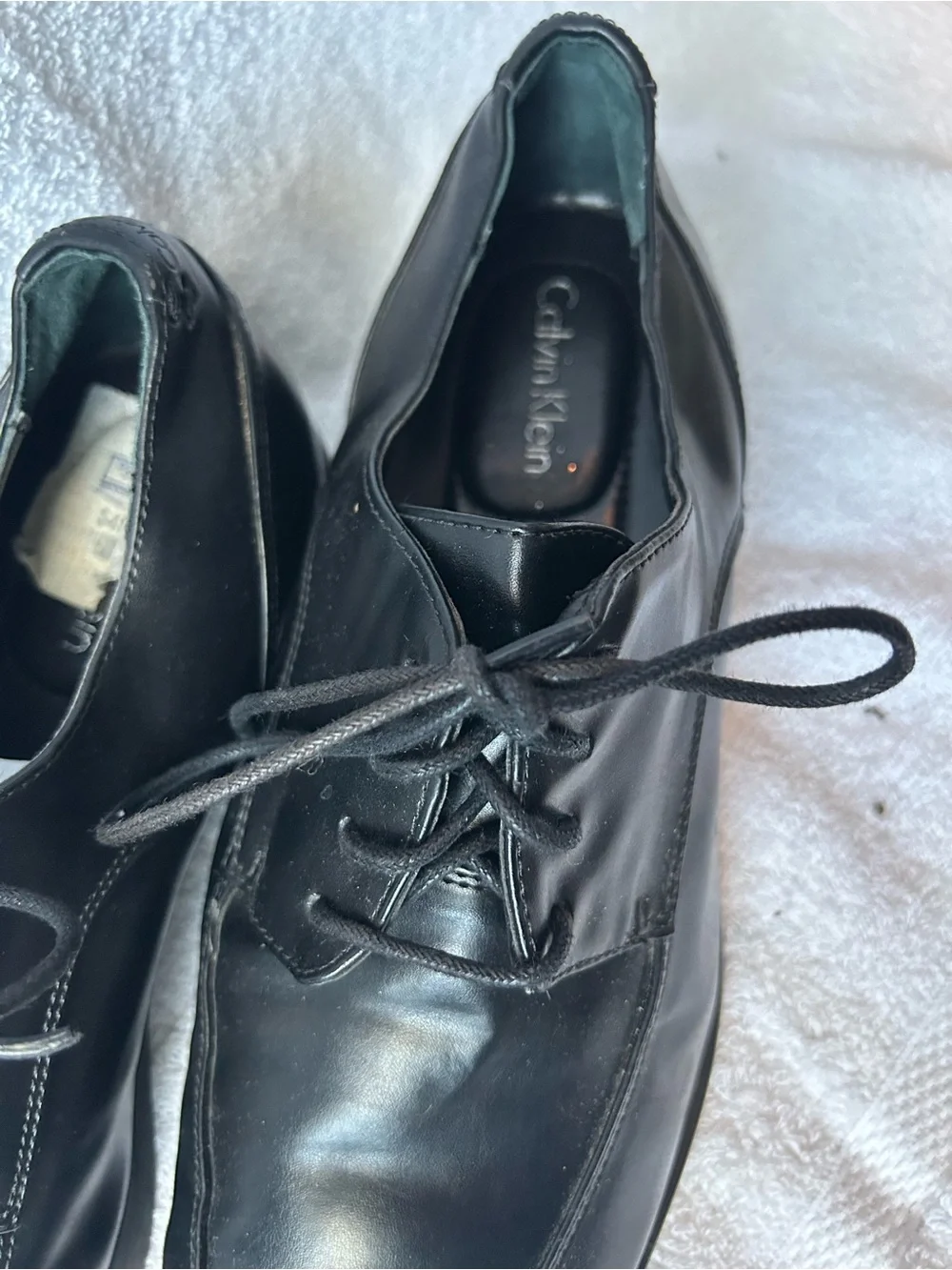 Calvin Klein Men's Black Leather Derby Dress Shoes